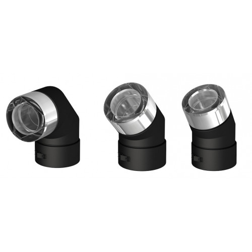 Coude 90° - Apollo Pellets 2.0 - noir - Ø80/130 mm - pour poêle à granulés - Joncoux