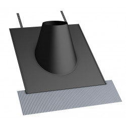 Solin toiture - Apollo Pellets 2.0 - Ø80 mm - pente 25 à 45° - RAL 9017 de marque Joncoux, référence: B10095700