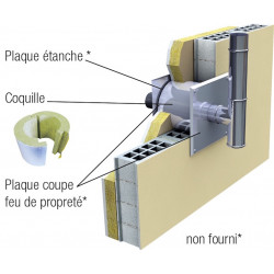Système de sortie murale - Apollo Pellets 2.0 - Ø80/130 mm de marque Joncoux, référence: B10096600