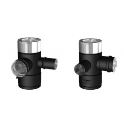Té 90° fumées air réversible avec tampon - Apollo Pellets 2.0 - noir Ø80/130 mm de marque Joncoux, référence: B10096700