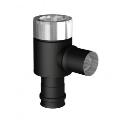Té 90° - Apollo Pellets 2.0 - noir Ø80/130 mm - prise d’air Ø60 mm - fumées SPF Ø80 mm de marque Joncoux, référence: B10096800