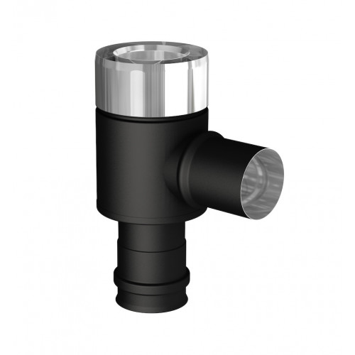 Té 90° - Apollo Pellets 2.0 - noir Ø80/130 mm - prise d’air Ø60 mm - fumées SPF Ø80 mm - Joncoux