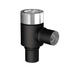 Té 90° - Apollo Pellets 2.0 noir - Ø80/130 mm - prise d’air Ø60 mm - fumées SPM Ø80 mm de marque Joncoux, référence: B10096900