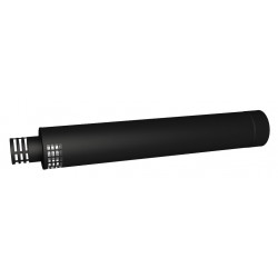 Terminal horizontal - Apollo Pellets 2.0 - noir - Ø80/130 mm avec 2 rosaces de marque Joncoux, référence: B10097200