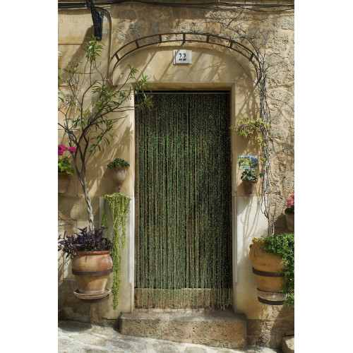 Rideau de porte décoratif - SAMANA - 90 x 200 cm - feuillage artificiel vert - Jardiline