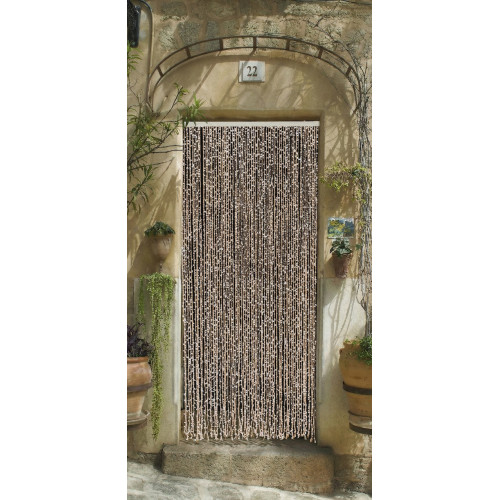 Rideau de porte décoratif - SAMANA - 90 x 200 cm - feuillage artificiel blanc - Jardiline