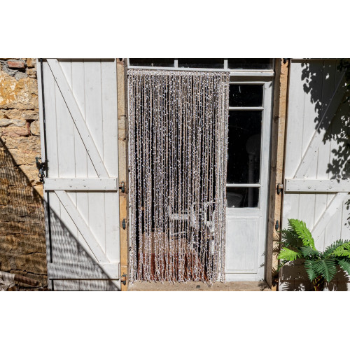 Rideau de porte décoratif - SAMANA - 90 x 200 cm - feuillage artificiel blanc - Jardiline