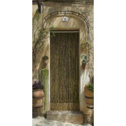 Rideau de porte décoratif - SAMANA - 90 x 200 cm - feuillage artificiel brun - Jardiline