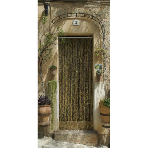 Rideau de porte décoratif - SAMANA - 90 x 200 cm - feuillage artificiel brun - Jardiline
