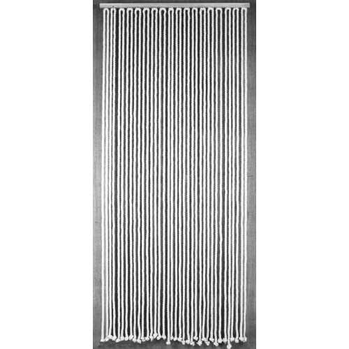 Rideau de porte en corde - CORDAGE - 90 x 200 cm - coton blanc 36 bandes - Jardiline
