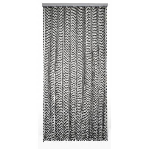 Rideau de porte en corde - 90 x 200 cm - coton gris et blanc 54 bandes - Jardiline