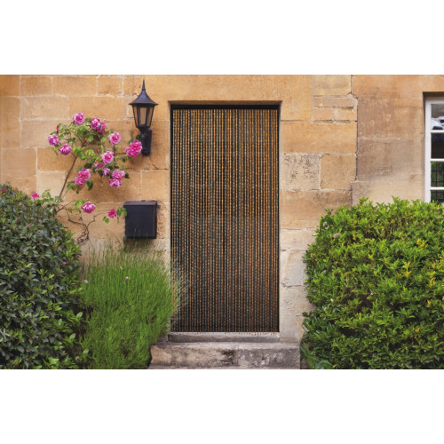 Rideau de porte - Sumatra - 90 x 200 cm - bambou et bois beige 40 bandes - Jardiline