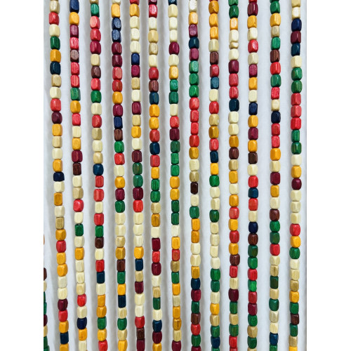 Rideau de porte - POP - 90 x 200 cm - perles de bois multicolores 70 bandes - Jardiline
