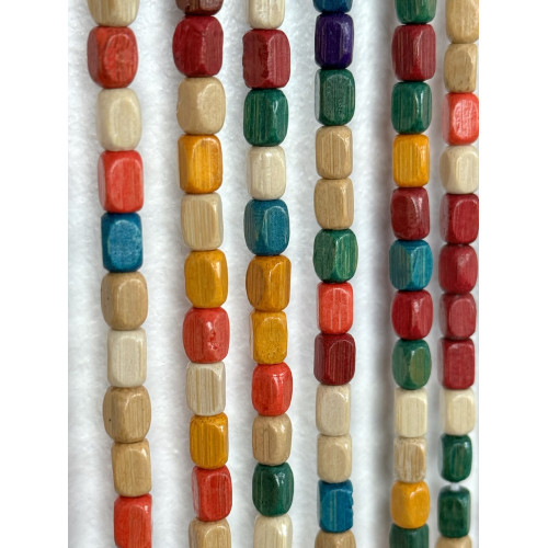 Rideau de porte - POP - 90 x 200 cm - perles de bois multicolores 70 bandes - Jardiline