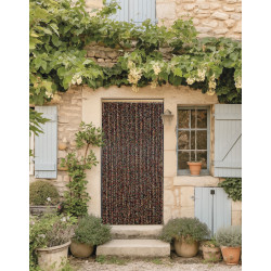 Rideau de porte - POP - 90 x 200 cm - perles de bois multicolores 70 bandes - Jardiline