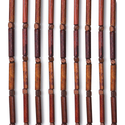 Rideau de porte - BAMBOU - 90 x 200 cm - bambou et perles de bois brun acajou - Jardiline