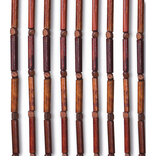 Rideau de porte - BAMBOU - 90 x 200 cm - bambou et perles de bois brun acajou - Jardiline