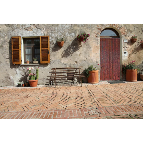 Rideau de porte - BAMBOU - 90 x 200 cm - bambou et perles de bois brun acajou - Jardiline