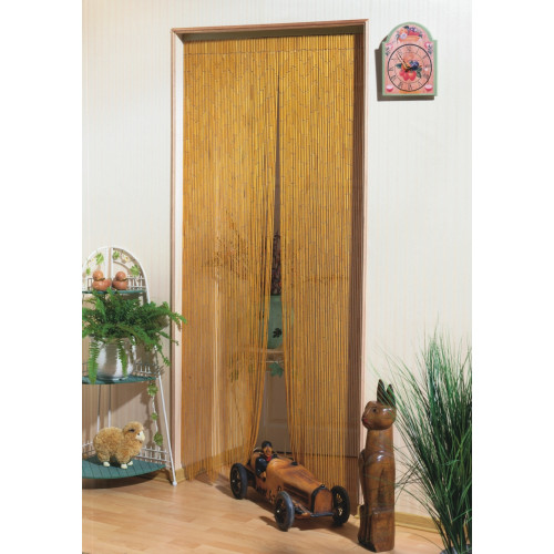 Rideau de porte - Naturel - 90 x 220 cm - bâtonnets de bambou naturel verni 90 bandes - Jardiline