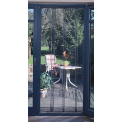 Moustiquaire de porte rideau - Mosquito - 100 x 220 cm - polyester gris 4 bandes - Jardiline
