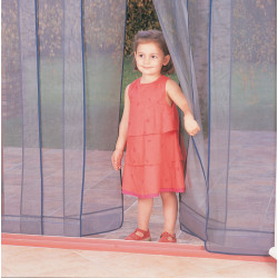 Moustiquaire de porte rideau - Arles - 160 x 220 cm - fibre de verre grise 6 bandes - Jardiline