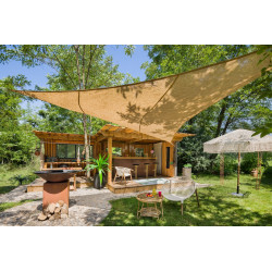 Voile d’ombrage triangulaire - NATUREL JUTE - 3 x 3 m - toile de jute naturelle beige de marque Jardiline, référence: J10102800