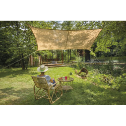 Voile d’ombrage rectangulaire - NATUREL JUTE - toile de jute naturelle beige de marque Jardiline, référence: J10103100