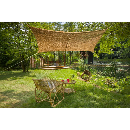 Ombrière rectangulaire - NATUREL COCO - 4 x 3 m - fibre de coco naturelle marron - Jardiline