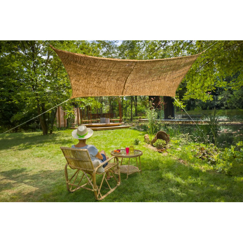 Ombrière rectangulaire - NATUREL COCO - 4 x 3 m - fibre de coco naturelle marron - Jardiline