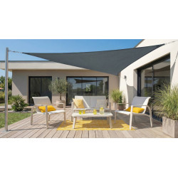 Voile d'ombrage triangulaire - Austral - ardoise 5 x 5 x 5 m - protection UV 90 % de marque Jardiline, référence: J10103800
