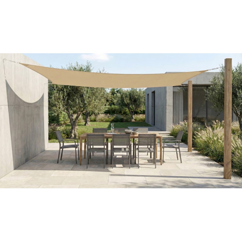 Voile d'ombrage carrée - Austral - sable 3,6 x 3,6 m - protection UV 90 % - Jardiline