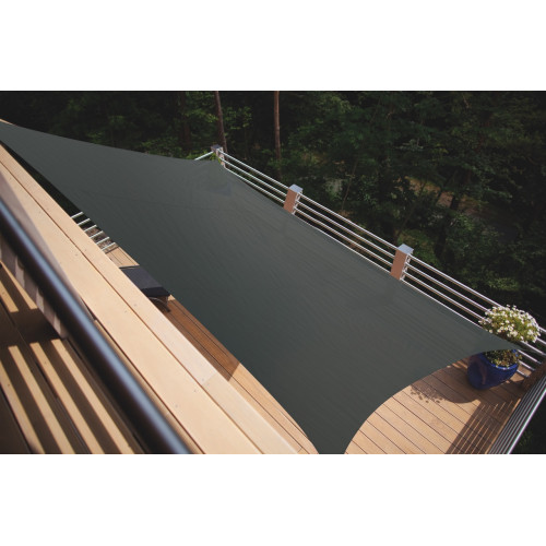 Voile d'ombrage carrée - Austral - ardoise 3,6 x 3,6 m - protection solaire - Jardiline