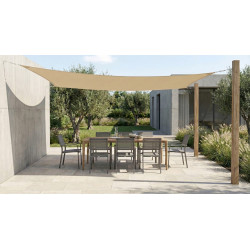 Voile d'ombrage carrée - Austral - sable 5 x 5 m - protection UV 90 % de marque Jardiline, référence: J10104300