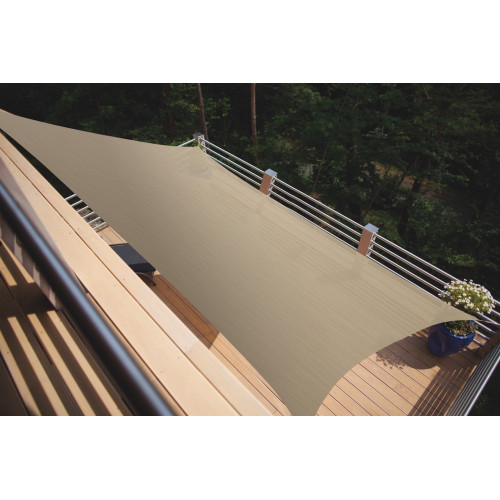 Voile d'ombrage carrée - Austral - sable 5 x 5 m - protection UV 90 % - Jardiline