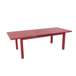 Table de jardin extensible - Santorin - aluminium terracotta 180/240 x 100 x 76 cm - 8 à 10 personnes - Jardiline