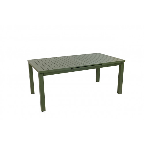 Table de jardin extensible - Santorin - aluminium kaki - 180/240 x 100 x 76 cm - 8 à 10 personnes - allonge automatique - Jardiline