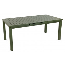 Table de jardin extensible - Santorin - aluminium kaki - 180/240 x 100 x 76 cm - 8 à 10 personnes - allonge automatique - Jardiline