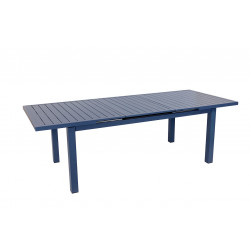 Table de jardin extensible - Santorin - aluminium gris bleuté - 180/240 x 100 x 76 cm - 8 à 10 personnes - allonge automatique - Jardiline