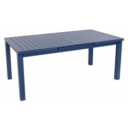 Table de jardin extensible - Santorin - aluminium gris bleuté - 180/240 x 100 x 76 cm - 8 à 10 personnes - allonge automatique - Jardiline