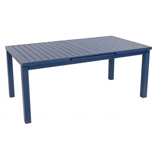 Table de jardin extensible - Santorin - aluminium gris bleuté - 180/240 x 100 x 76 cm - 8 à 10 personnes - allonge automatique - Jardiline