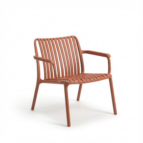 Chaise de jardin - Joysxee - polypropylène recyclé terracotta - fauteuil bas - 75,5 x 68 x 73,5 cm - Jardiline