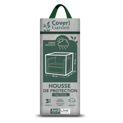 Housse de protection fauteuil de jardin - Cover Garden - Polyester imperméable - 85x85x75 cm - Grège chiné - Jardiline