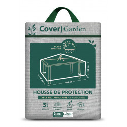 Housse de protection table de jardin - Cover Garden - Polyester imperméable - 160x90x50 cm - Grège chiné - Jardiline