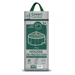Housse de protection table ronde - Cover Garden - Polyester imperméable - Ø120x50 cm - Grège chiné - Jardiline
