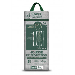 Housse de protection parasol droit - Cover Garden - Polyester imperméable - Jusqu'à Ø400 cm - Grège chiné - Jardiline