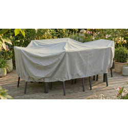 Housse de protection - Cover Garden - pour table rectangulaire 4 à 6 personnes avec chaises - 190 x 120 x 70 cm de marque Jardiline, référence: J10105800