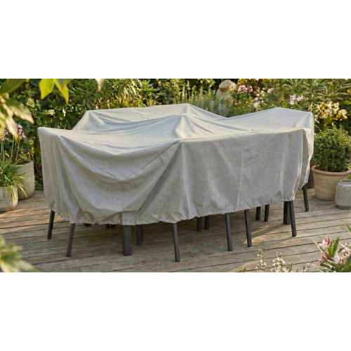 Housse de protection - Cover Garden - pour table rectangulaire 6 à 8 personnes avec chaises - 240 x 130 x 70 cm - Jardiline