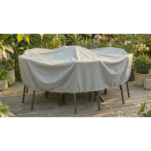 Housse de protection - Cover Garden - pour table ronde 6 personnes avec chaises - Ø160 x 70 cm - Jardiline
