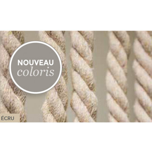 Rideau de porte en corde - CORDAGE - 90 x 200 cm - coton écru 36 bandes - Jardiline
