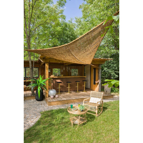 Voile d’ombrage triangulaire - NATUREL COCO - 3,50 x 3,50 m - fibre de coco naturelle marron - Jardiline